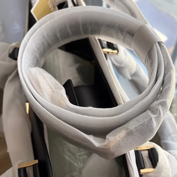 Michael Kors Black Leather Satchel with Gold-Tone Accent - Picture 5 of 5